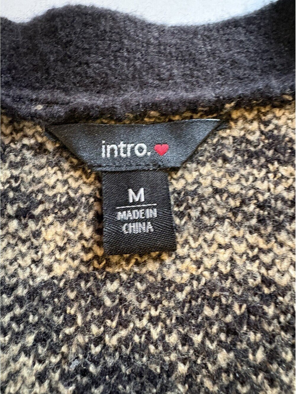 Intro Tiger Animal Print Open Front Cardigan Sweater With Pockets M Black Brown - Picture 4 of 10